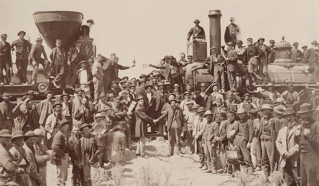 The First Transcontinental railroad is completed.