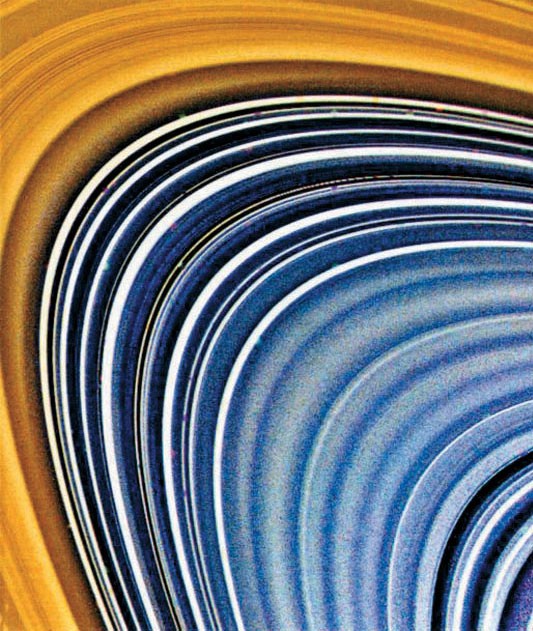 Saturn's rings as seen from Voyager 2
