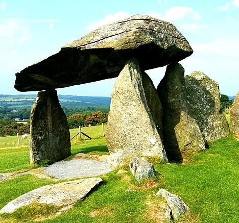A dolmen, possibly the remains of a Neolithic communal tomb