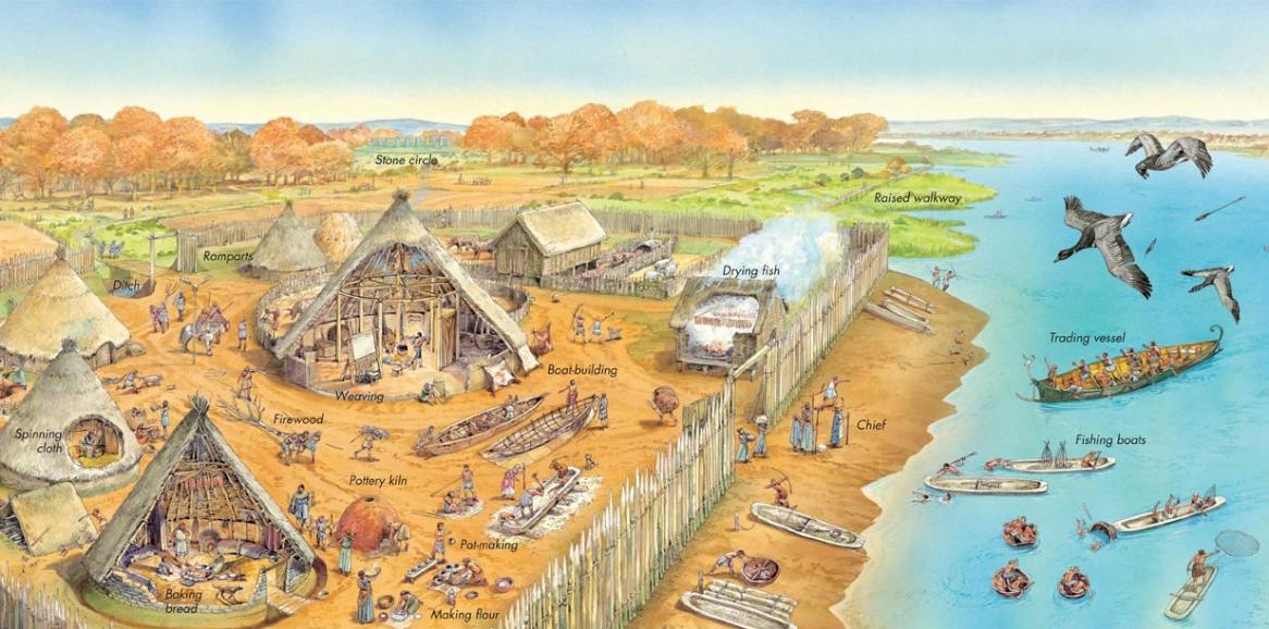 A Late Bronze Age settlement, around 1000 BC.