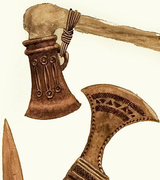 Bronze Age axe and spear heads
